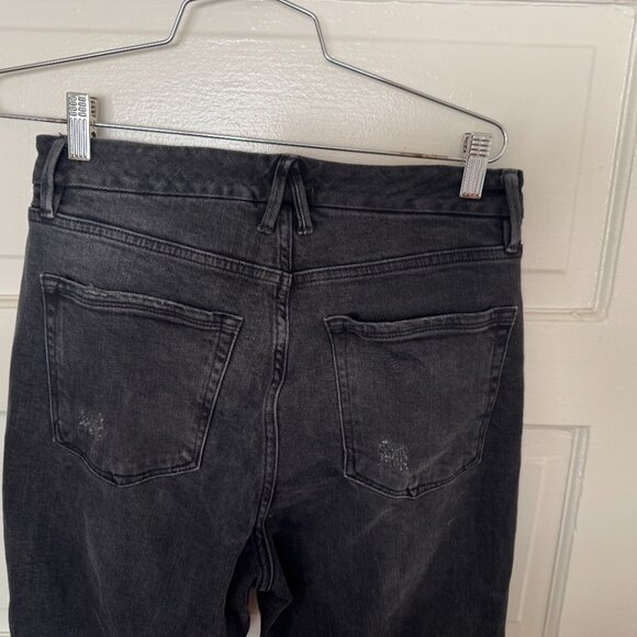 GOOD AMERICAN Black Distressed / Ripped Straight Skinny Jeans - 10/30 - Picture 9 of 9